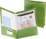 Oxford Two-Pocket Laminated Folder, 100-Sheet Capacity, Metallic Green, 25/Box (OXF504560)
