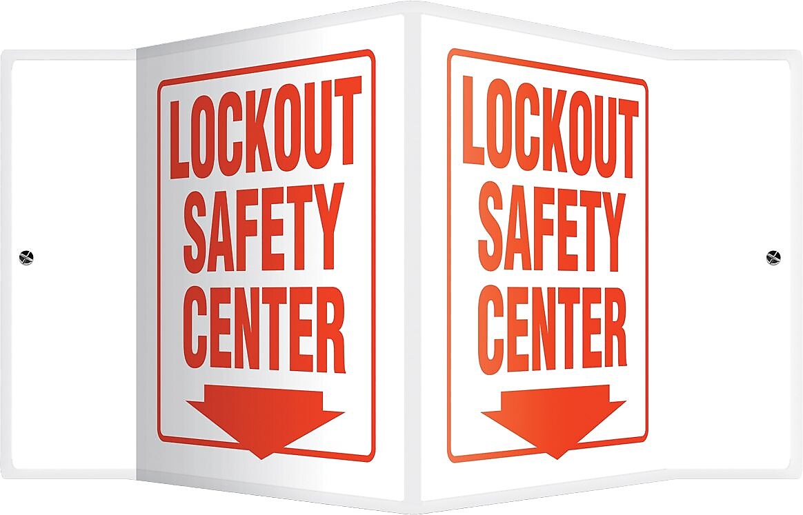 Accuform Lockout Projection Sign, Red/White, 6"H x 5"W (PSP319)