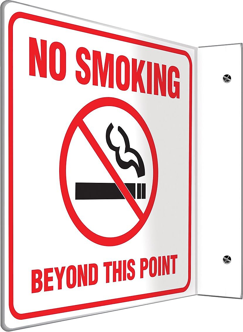 Accuform No Smoking Beyond This Point Projection Sign, Red/Black/White, 8"H x 8"W (PSP493)