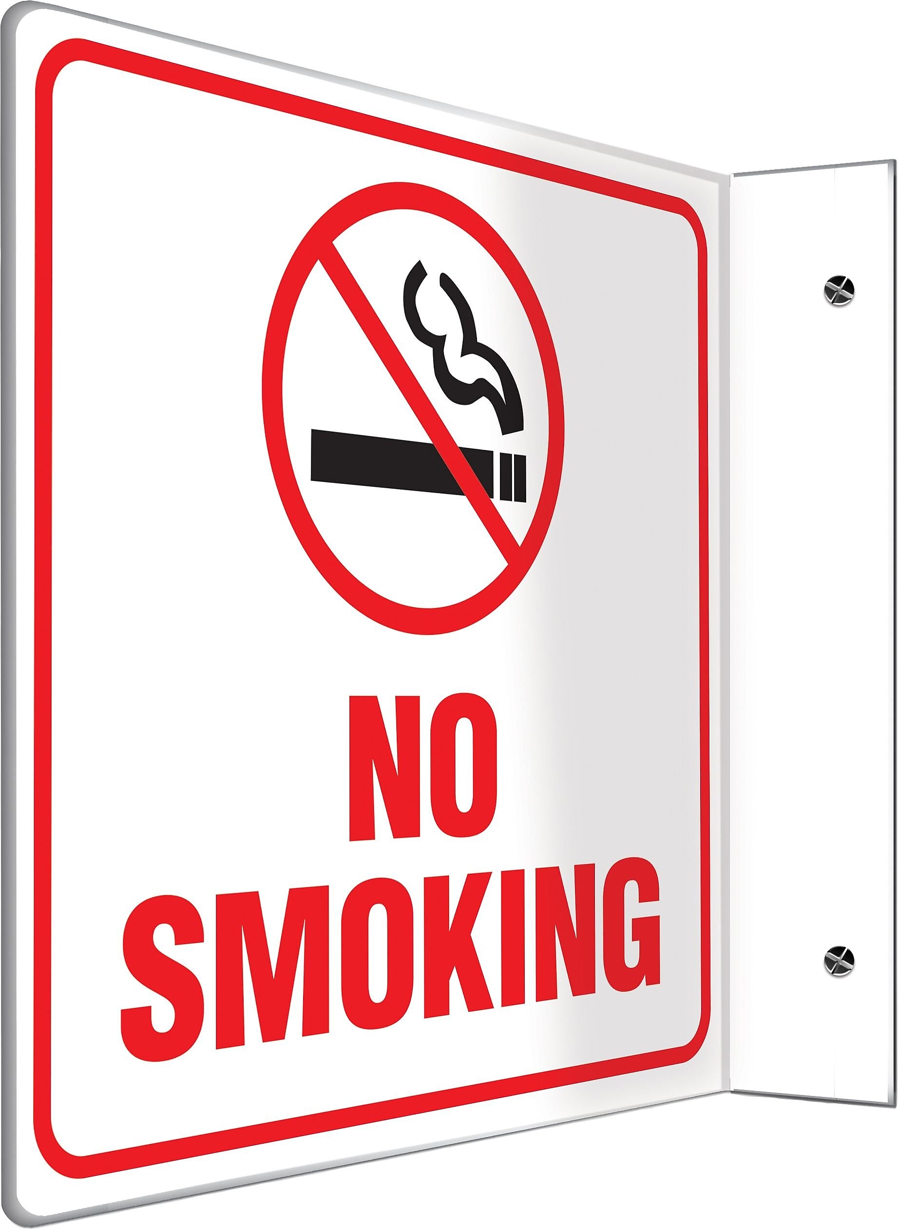 Accuform Signs® No Smoking Projection Sign, Red/Black/White, 8"H x 8"W, 1/Pack