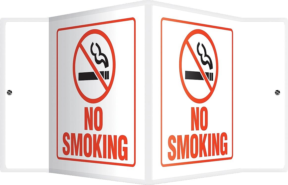 Accuform Signs® No Smoking Projection Sign, Red/Black/White, 6"H x 5"W, 1/Pack