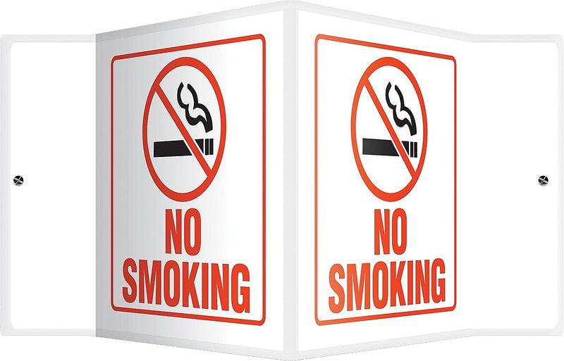 Accuform Signs® No Smoking Projection Sign, Red/Black/White, 6"H x 5"W, 1/Pack