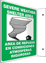 Accuform Severe Weather Shelter Area Projection Sign, Black/Blue/White, 12"H x 9"W (SBPSP442)