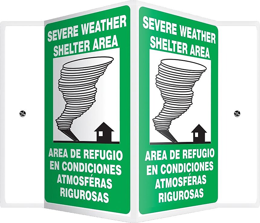 Accuform Severe Weather Shelter Area Projection Sign, Green, 12"H x 9"W (SBPSP392)