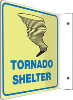 Accuform Tornado Shelter Projection Sign, Black/Blue, 8"H x 8"W (PSP465)