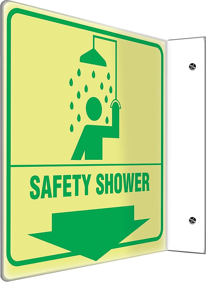 Accuform Safety Shower Projection Sign, Green, 8"H x 8"W (PSP978)