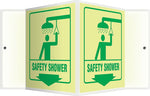 Accuform Safety Shower Projection Sign, Green/Yellow, 6"H x 5"W (PSP867)