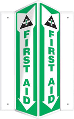 Accuform First Aid Projection Sign, Green/White, 18"H x 4"W (PSP368)