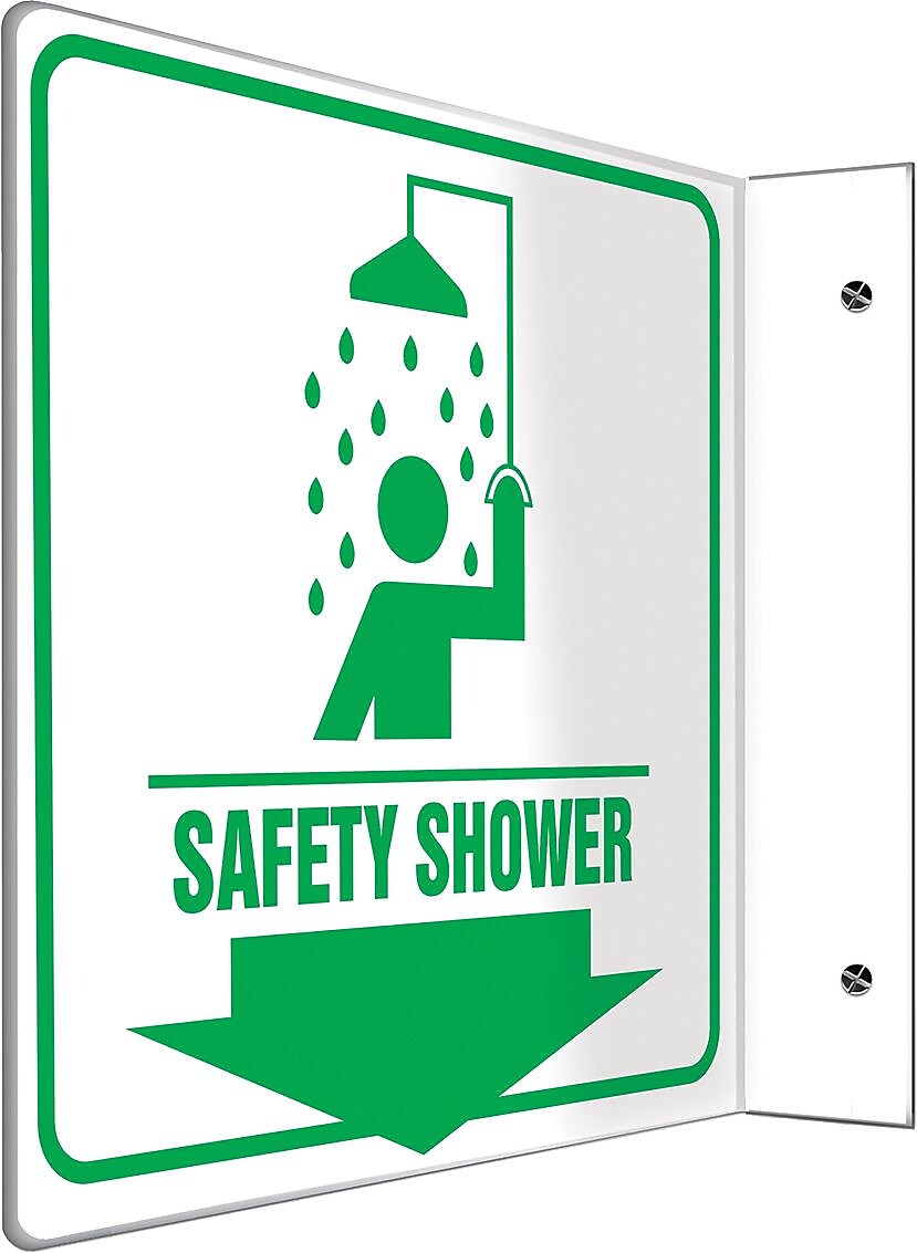 Accuform Safety Shower Projection Sign, Green/White, 8"H x 8"W (PSP704)