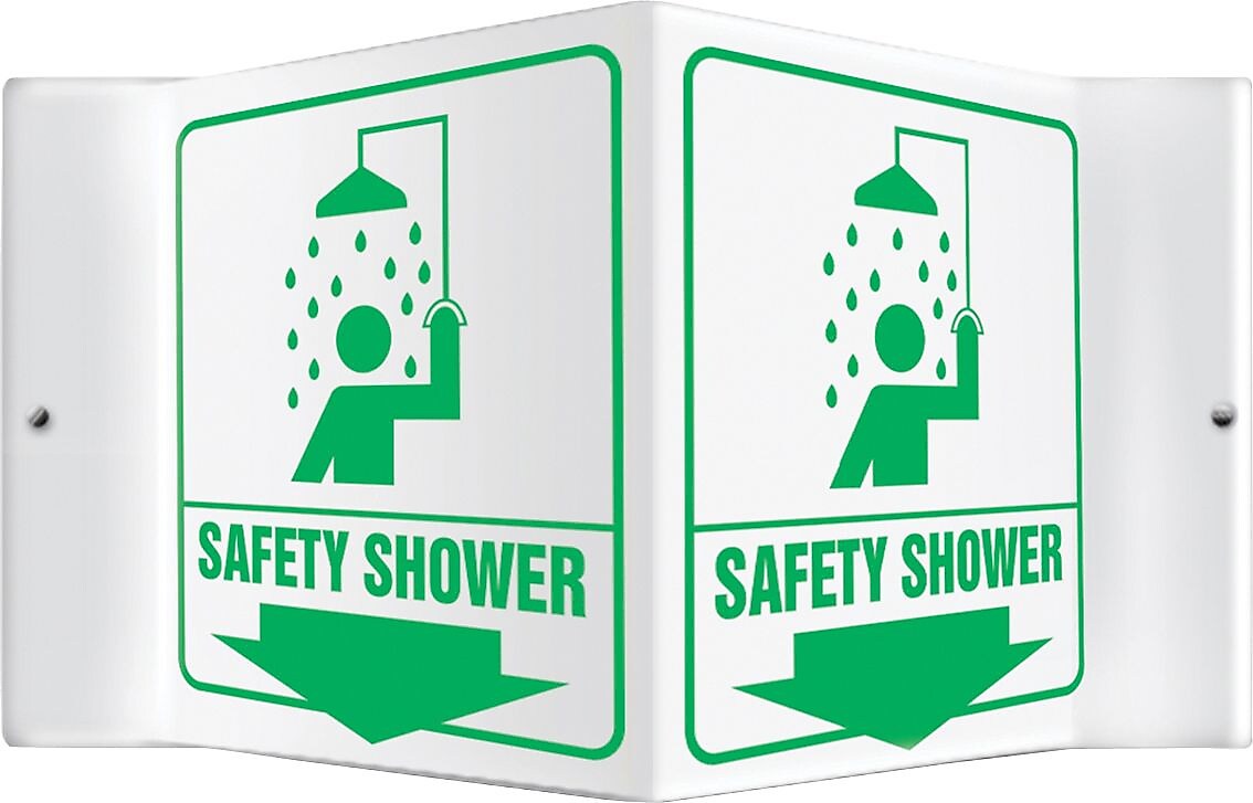 Accuform Safety Shower Projection Sign, Green/White, 6"H x 5"W (PSP603)