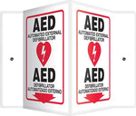 Accuform Automated External Defibrillator Projection Sign, Black/Red/White, 12"H x 9"W (SBPSP657)