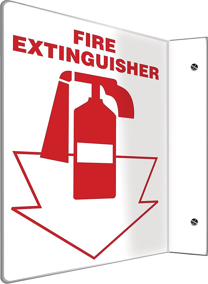 Accuform Signs® Fire Extinguisher Projection Sign, Red/White, 12"H x 9"W, 1/Pack (PSP417)