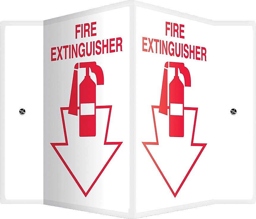 Accuform Fire Extinguisher Projection Sign, Red/White, 12"H x 9"W (PSP361)