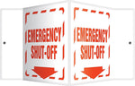 Accuform Emergency Shut-Off Projection Sign, Red/White, 6"H x 5"W (PSP317)