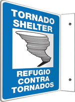 Accuform Tornado Shelter Notice Projection Sign, Black/Blue/White, 12"H x 9"W (SBPSP443)