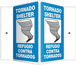 Accuform Tornado Shelter Notice Projection Sign, Black/Blue/White, 12"H x 9"W (SBPSP393)