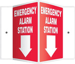 Accuform Emergency Alarm Station Projection Sign, White/Red, 12"H x 9"W (PSP326)