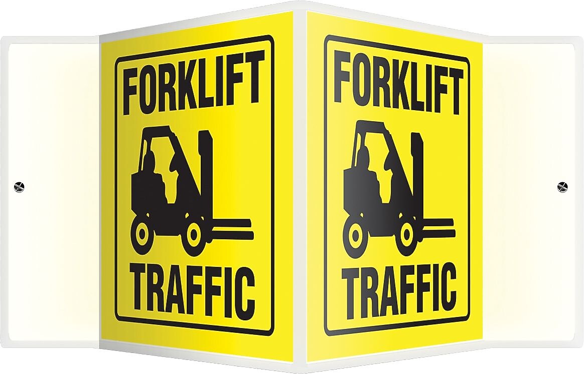 Accuform Forklift Traffic Projection Sign, Black/Yellow, 6"H x 5"W (PSP138)