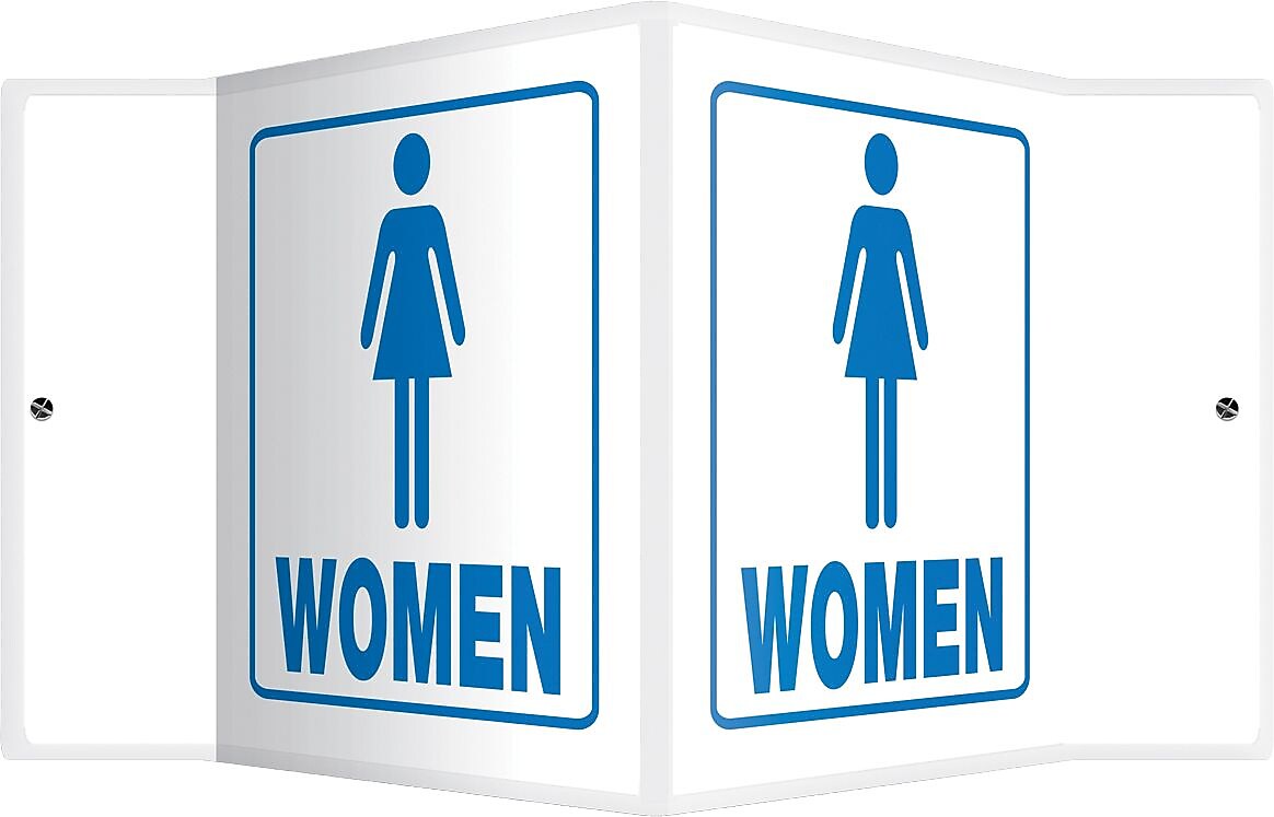 Accuform Women Restroom Projection Sign, Blue/White, 6"H x 5"W (PSP633)