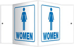 Accuform Women Restroom Projection Sign, Blue/White, 6"H x 5"W (PSP633)