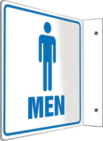 Accuform Men Restroom Projection Sign, Blue/White, 8"H x 8"W (PSP734)