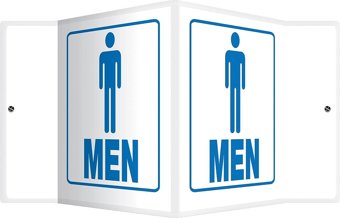 Accuform Men Restroom Projection Sign, Blue/White, 6"H x 5"W (PSP622)