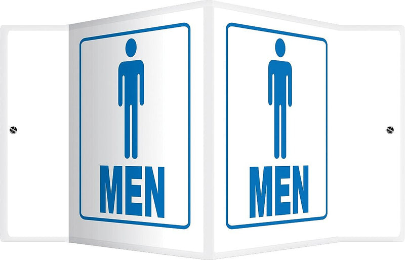 Accuform Men Restroom Projection Sign, Blue/White, 6"H x 5"W (PSP622)