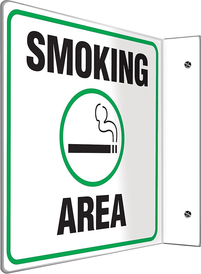 Accuform Smoking Area Projection Sign, Green/Black/White, 8"H x 8"W (PSP495)
