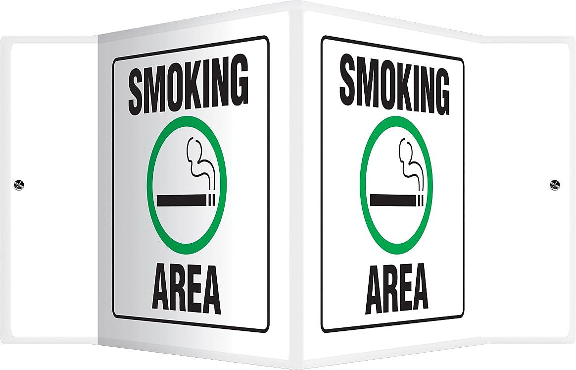 Accuform Smoking Area Projection Sign, Green/Black/White, 6"H x5"W (PSP384)