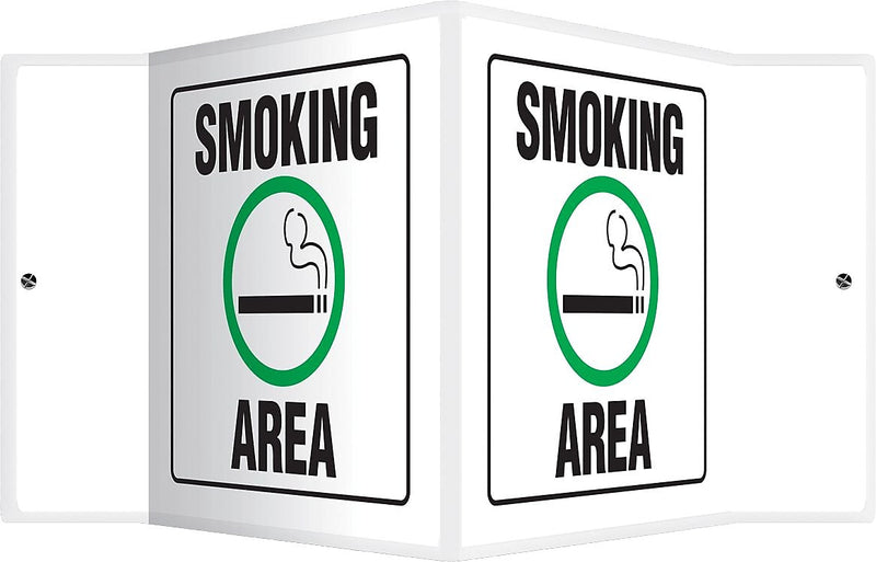 Accuform Smoking Area Projection Sign, Green/Black/White, 6"H x5"W (PSP384)