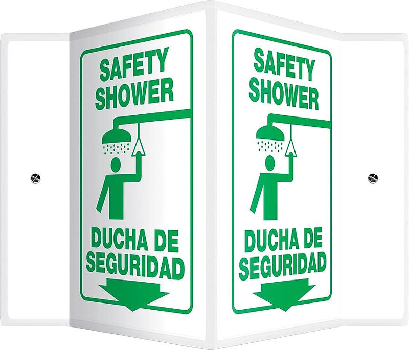 Accuform Safety Shower Projection Sign, Green/White, 12"H x 9"W (SBPSP653)