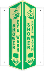Accuform Shower Eye Wash Projection Sign, Green/White, 18"H x 4"W (PSP803)