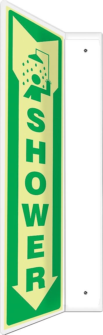 Accuform Shower Projection Sign, Green/White, 18"H x 4"W (PSP916)