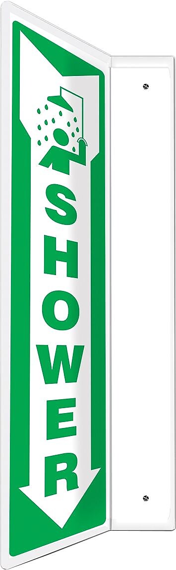 Accuform Shower Projection Sign, Green/White, 18"H x 4"W (PSP438)