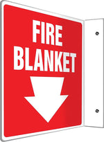 Accuform Fire Blanket Projection Sign, White/Red, 8"H x 8"W (PSP705)