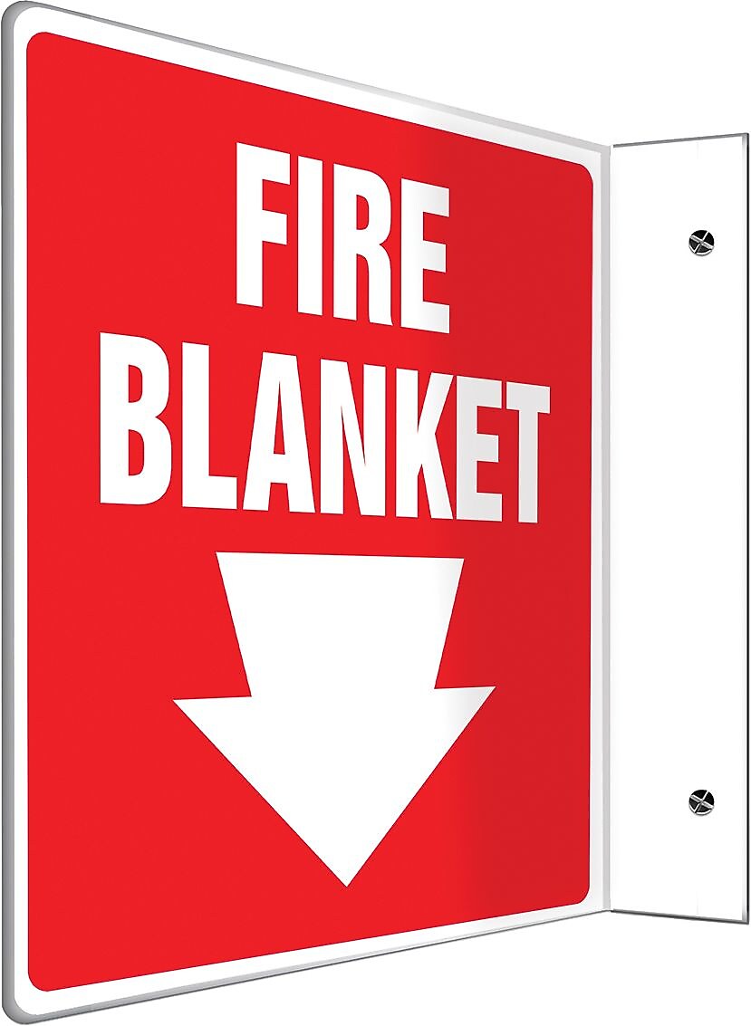 Accuform Fire Blanket Projection Sign, White/Red, 8"H x 8"W (PSP705)