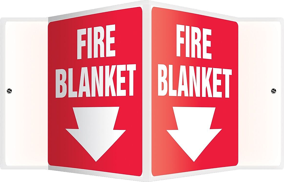 Accuform Fire Blanket Projection Sign, White/Red, 6"H x 5"W (PSP606)