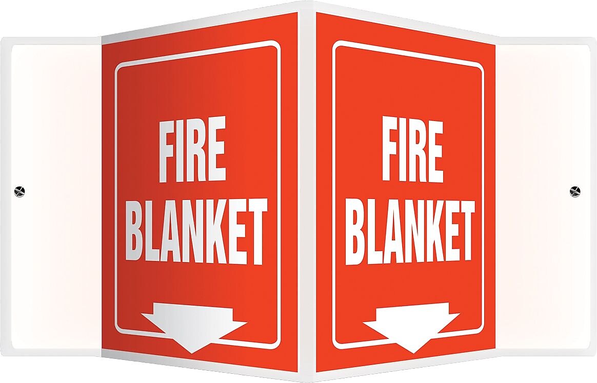 Accuform Fire Blanket Projection Sign, White/Red, 6"H x 5"W (PSP621)