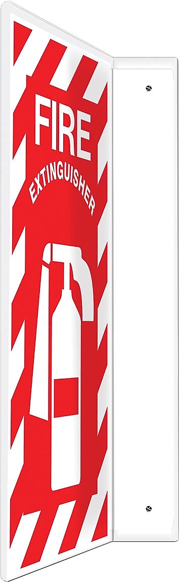 Accuform Fire Extinguisher Projection Sign, White/Red, 24"H x 12"W (PSP404)