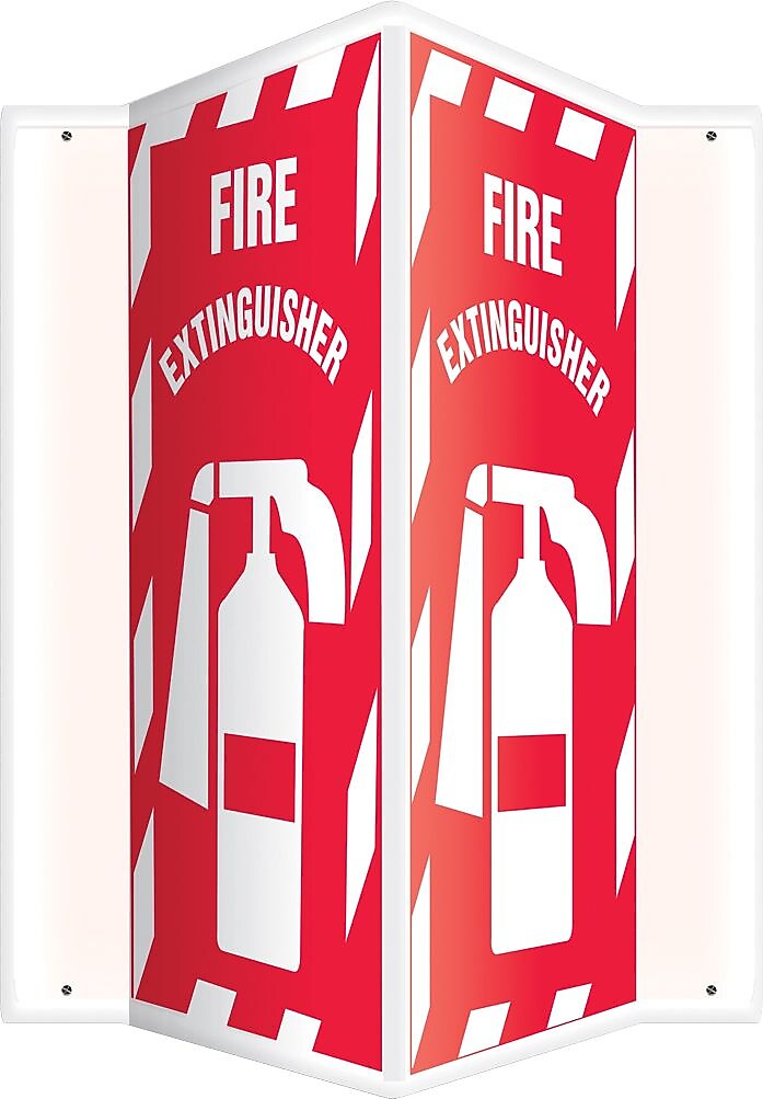 Accuform Fire Extinguisher Projection Sign, White/Red, 24"H x 12"W (PSP358)