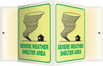 Accuform Severe Weather Shelter Area Projection Sign, Black/Green, 6"H x 5"W (PSP352)