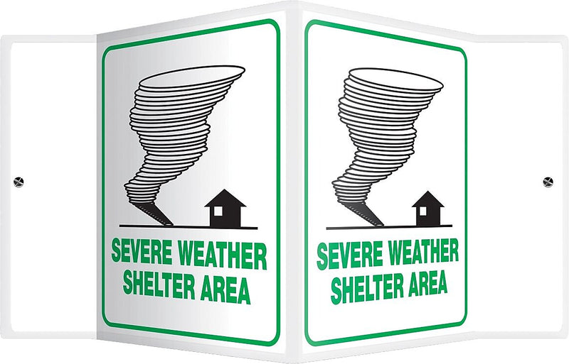 Accuform Severe Weather Shelter Area Projection Sign, Green/White, 6"H x 5"W (PSP141)
