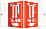 Accuform Signs® Fire Hose Projection Sign, White/Red, 6"H x 5"W, 1/Pack