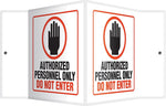 Accuform Authorized Personnel Only Do Not Enter Projection Sign, Black/Orange/White, 6" x 5" (PSP120)