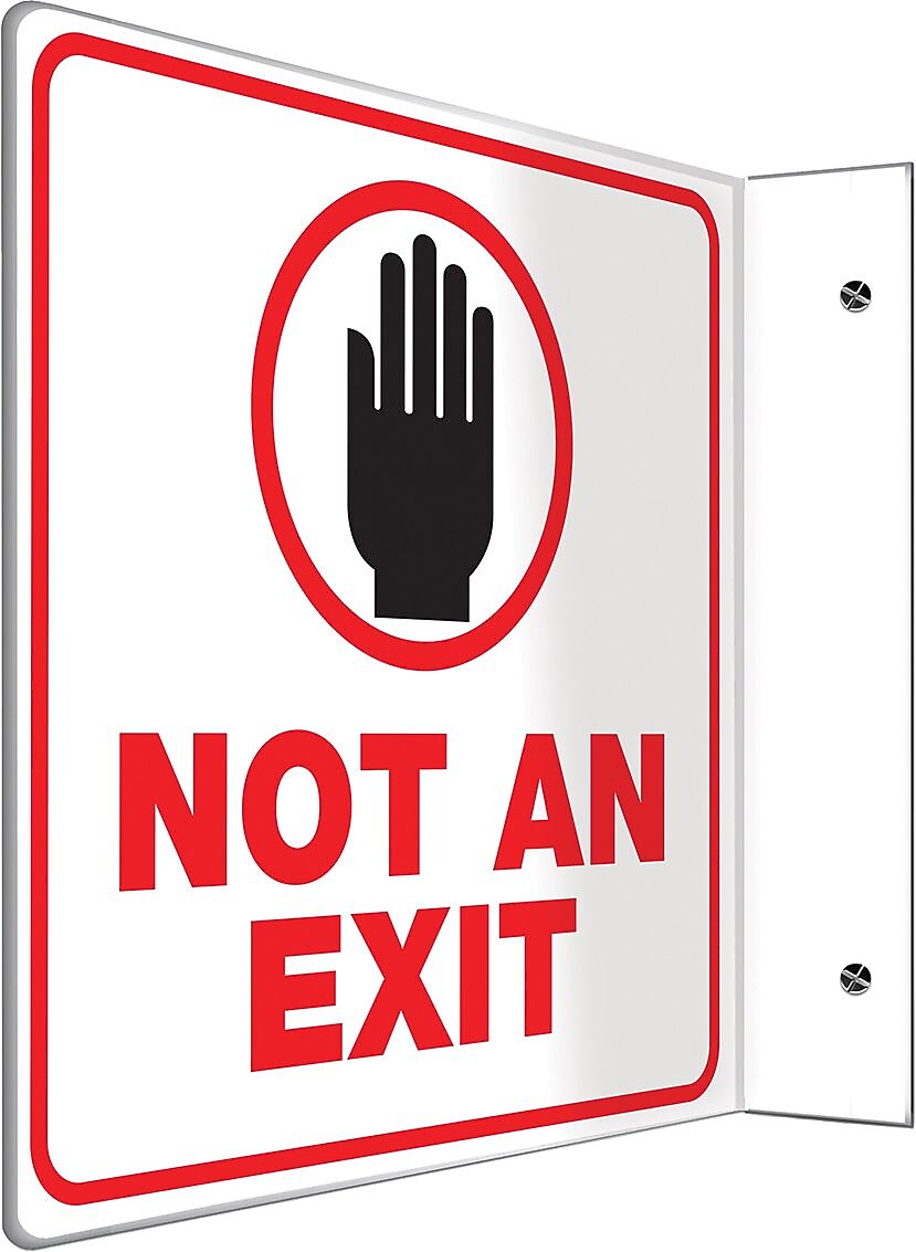 Accuform Not An Exit Projection Sign, Red/Black/White, 8"H x 8"W (PSP237)
