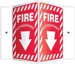 Accuform Signs® Fire Extinguisher Projection Sign, White/Red, 12"H x 9"W, 1/Pack