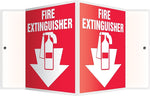 Accuform Fire Extinguisher Projection Sign, White/Red, 6"H x 5"W (PSP113)