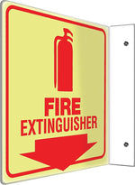 Accuform Fire Extinguisher Projection Sign, Red, 8"H x 8"W (PSP459)