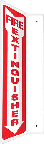 Accuform Fire Extinguisher Projection Sign, Red/White, 24"H x 4"W (PSP719)
