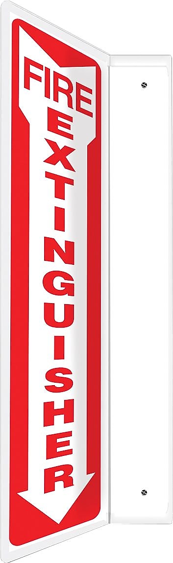 Accuform Fire Extinguisher Projection Sign, Red/White, 24"H x 4"W (PSP719)